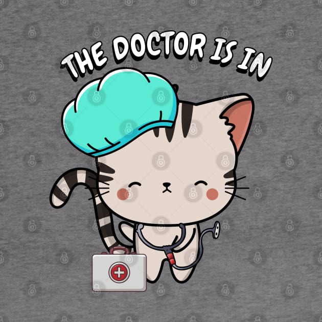 Cute tabby Cat is a doctor by Pet Station